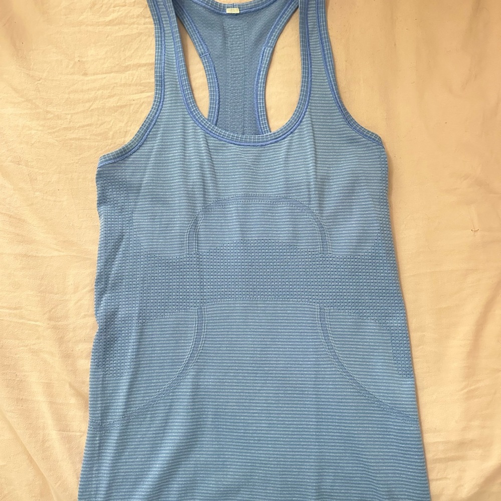 Lululemon Swiftly Tech Racerback Tank Top Blue Striped